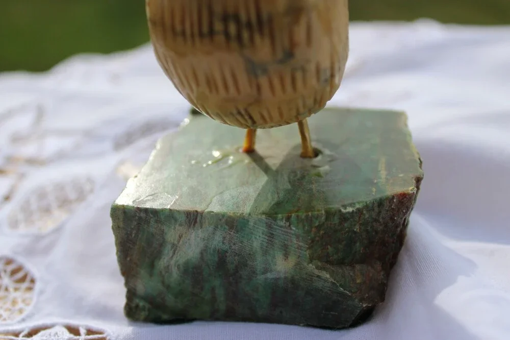 Vintage Carved Stone Owl Sculpture – Handcrafted Marble/Soapstone Figurine – 5”